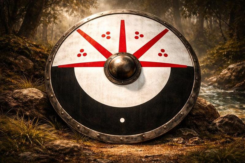 Black Wolf Vikings shield